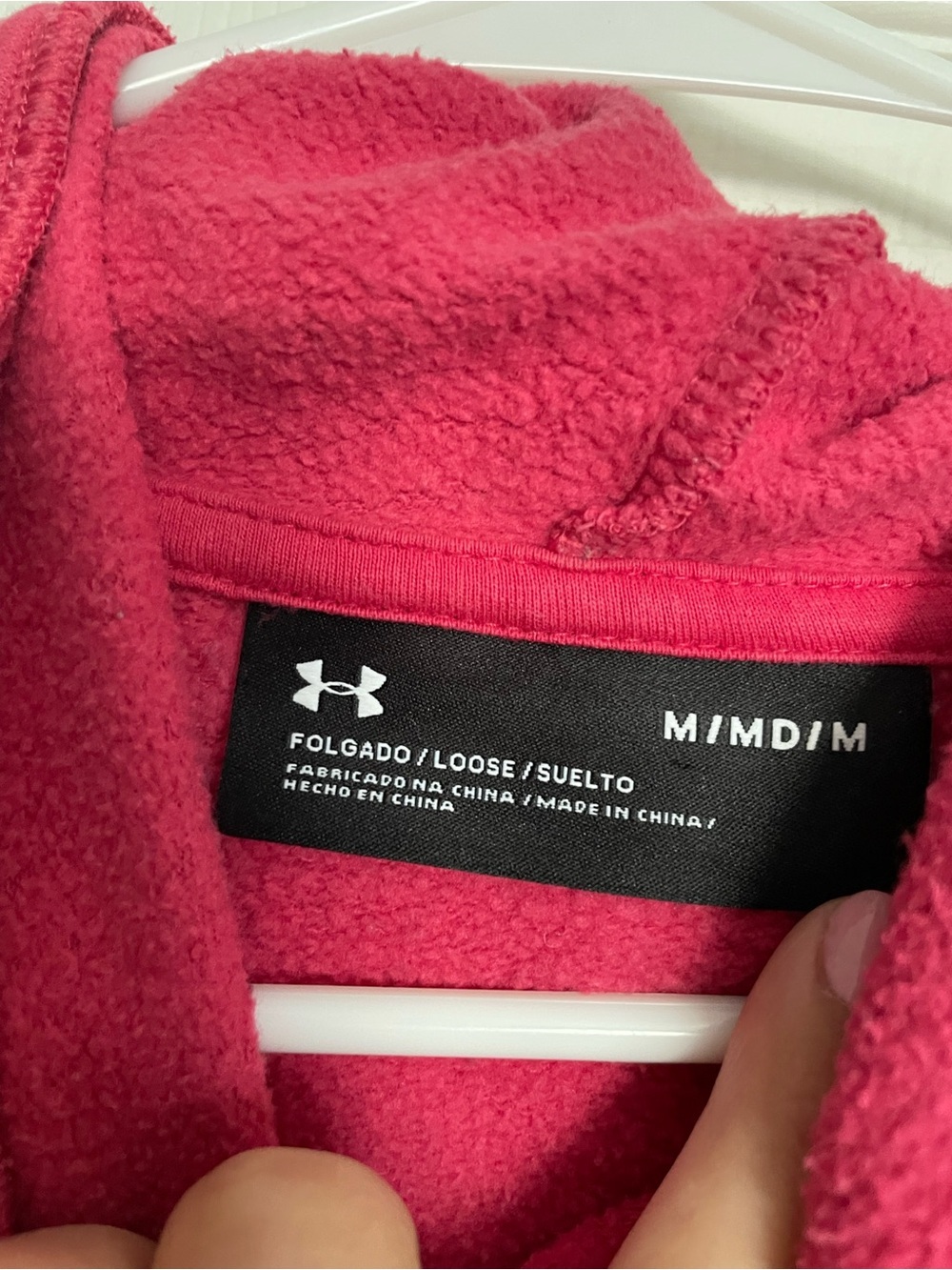 Under Armour Women’s size Medium Hot Pink Pullover Hoodie with Cowl Neck - Picture 3 of 8